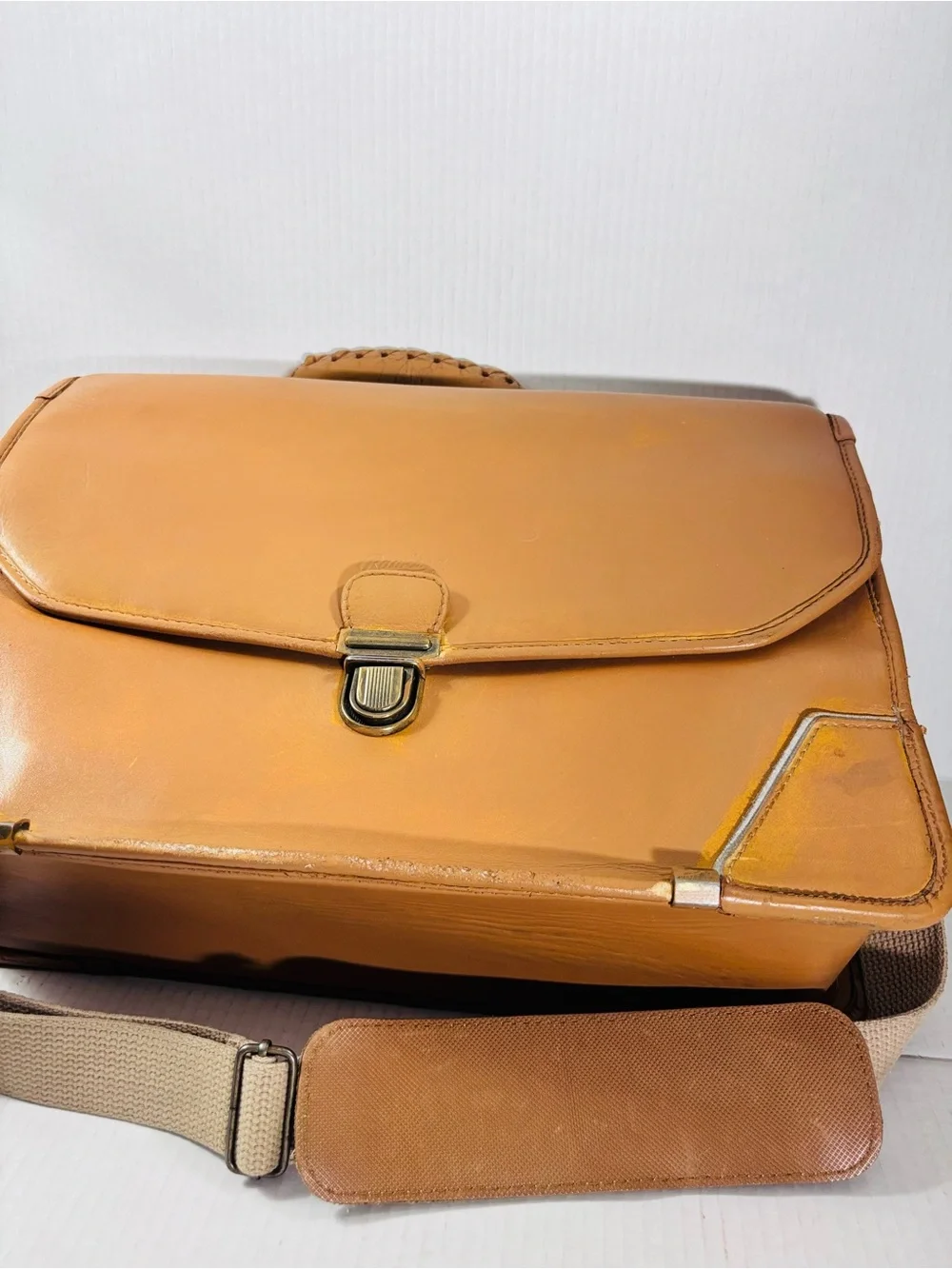 Rawlings Baseball Glove Bag Briefcase Leather  Carry-On  Travel Tan Vintage